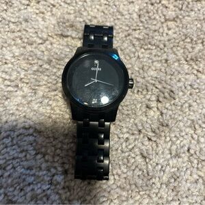 GUESS Men’s Silver Steel Watch Black Dial Bracelet Needs Battery